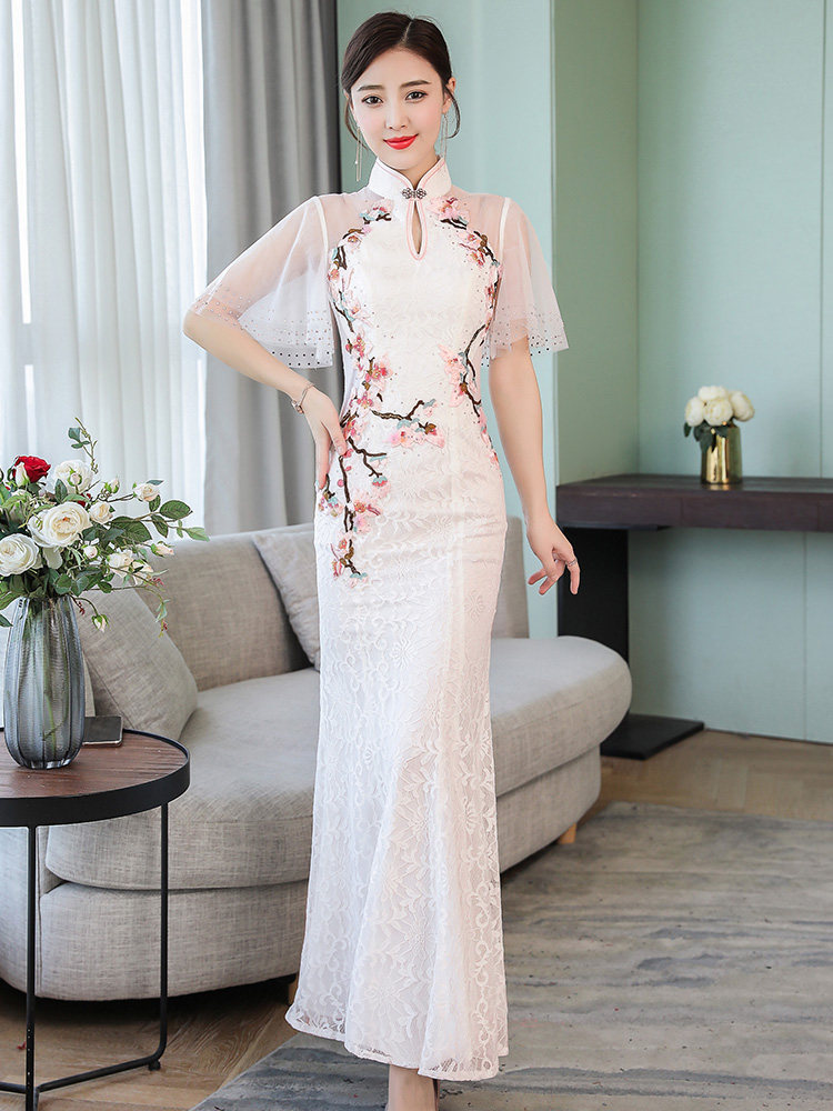 改良版旗袍女2020年新款长款连衣裙 杨柳细腰旗袍