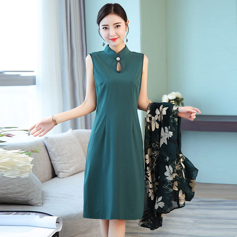 改良版旗袍2020新款中国风连衣裙 杨柳细腰旗袍