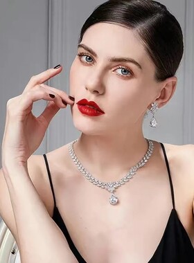 欧美复古高档耳环套装项链短款锁骨链女气质个性饰品新娘礼服配饰