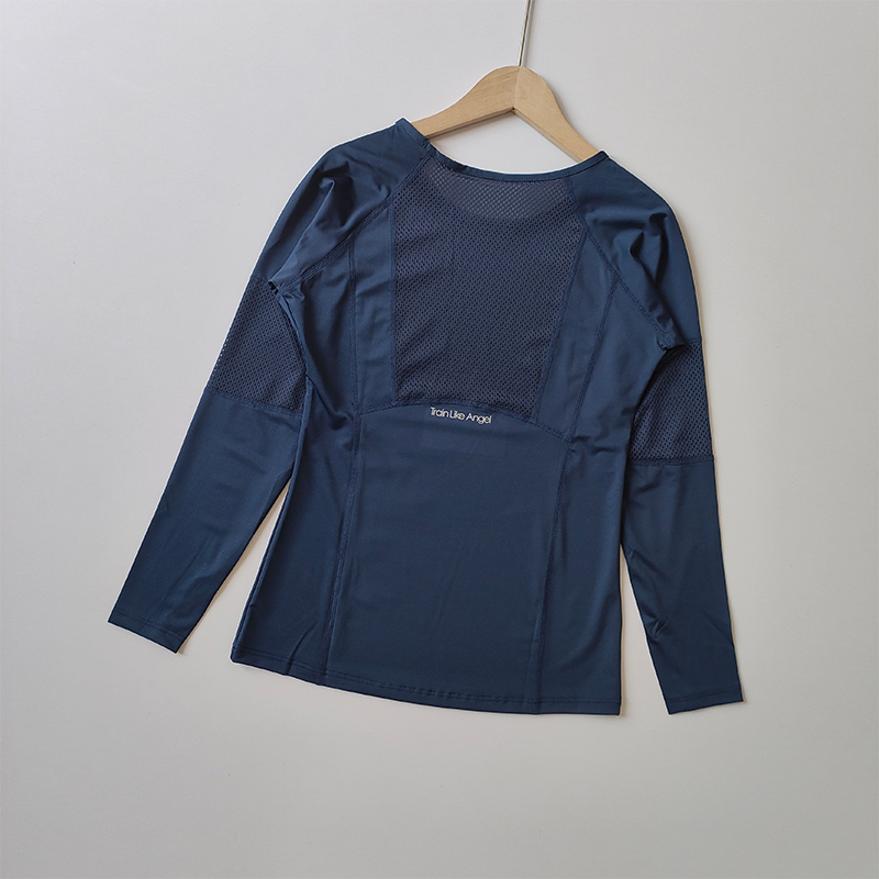 秋冬瑜伽服长袖透气速干健身衣修身显瘦跑步普拉提运动T恤训练服 - 图1