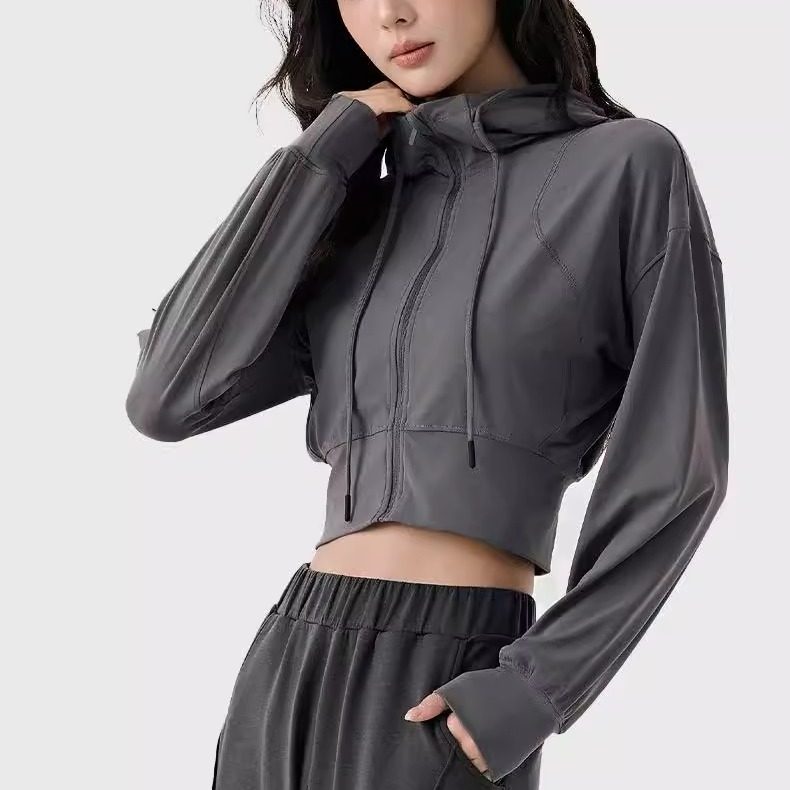 秋冬蝙蝠连帽休闲瑜伽服外套女户外普拉提健身跑步宽松运动健身服,淘宝优惠券,粉丝福利购,淘宝优惠卷