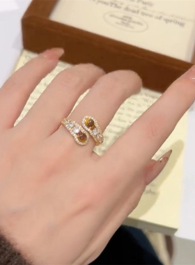 美拉德猫眼石开口可调节戒指女