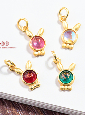 可爱小兔子项链沙金吊坠女