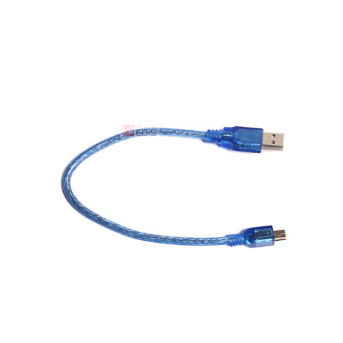 30cm USB2.0透明蓝数据线AM-miniUSB连接线 迷你公透明蓝带编织 - 图3