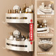 Bathroom triangular storage rack suction cup wall-mounted punch-free space aluminum corner rack toiletries storage tool