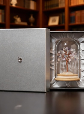 轻奢水晶发财树桌面摆件礼盒装