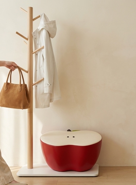 北欧苹果造型落地衣帽架收纳摆件