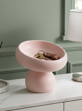轻奢简约陶瓷高脚玄关钥匙收纳盘