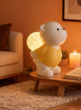 可爱卡通小熊树脂桌面小夜灯