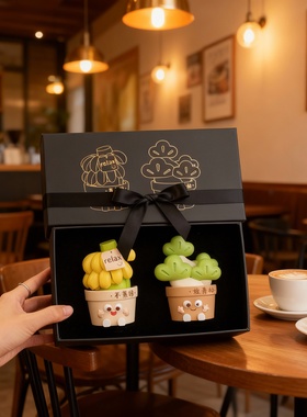 卡通仙人球树脂桌面摆件礼盒装