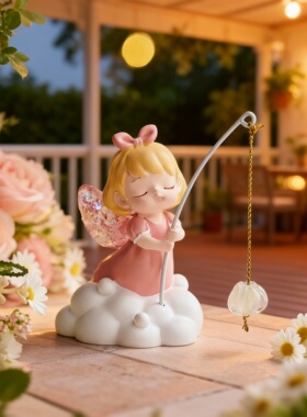卡通天使树脂发光桌面摆件礼物
