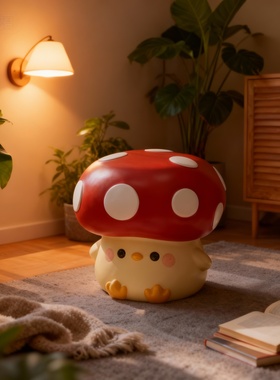 儿童房卡通蘑菇树脂奇趣摆件