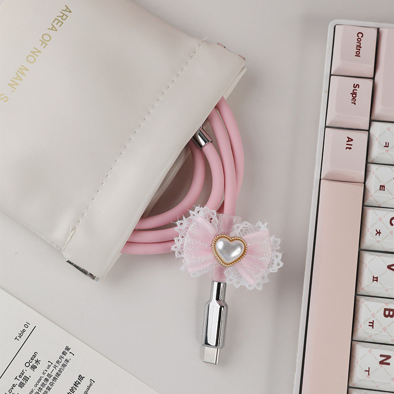 敲敲莓机械键盘航插线液态软硅胶客制化数据线RGB发光粉色键盘线,淘宝优惠券,粉丝福利购,淘宝优惠卷