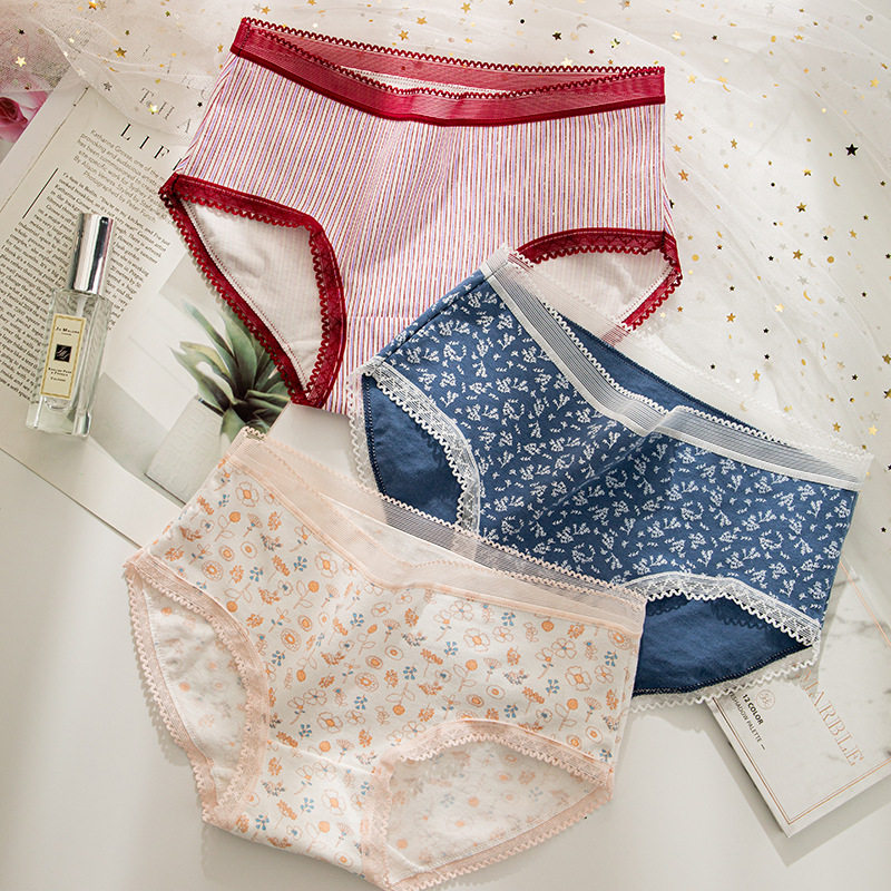 北极绒纯棉夏季透气可爱中腰内裤 北极绒晓明周内裤