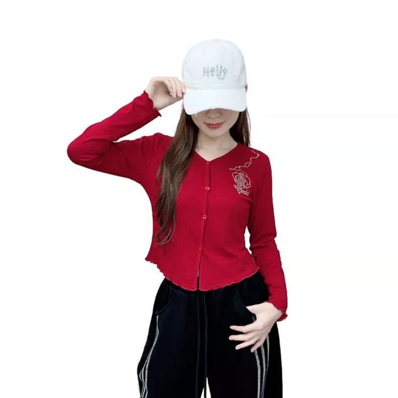 高品质玫瑰闪钻新品开衫长袖辣妹玫瑰烫钻修身广场舞跳舞服装上衣,淘宝优惠券,粉丝福利购,淘宝优惠卷