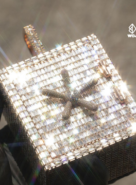 珠宝满镶嵌镀金银饰手工吊坠定制