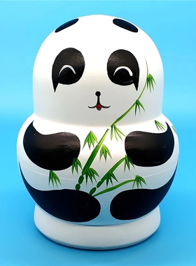 俄罗斯套娃15层熊猫抖音同款纯手工磨砂彩绘儿童益智玩具礼物包邮