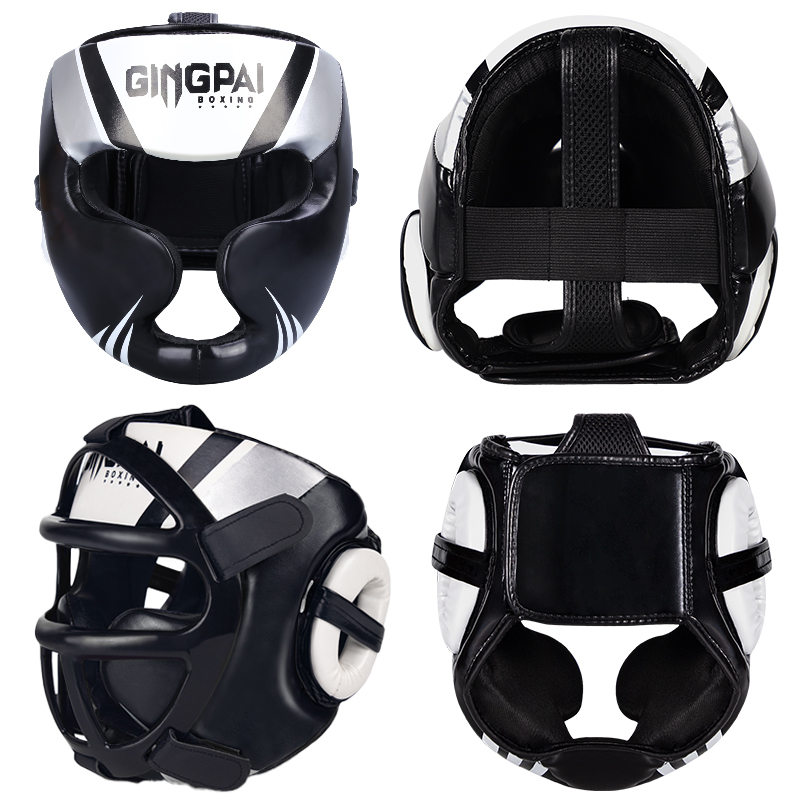 拳击头盔儿童面罩护头套成人散打护具搏击泰拳猴脸护下巴训练加厚 - 图3
