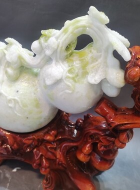 蓝田玉岫玉福禄葫芦摆件摆设摆饰