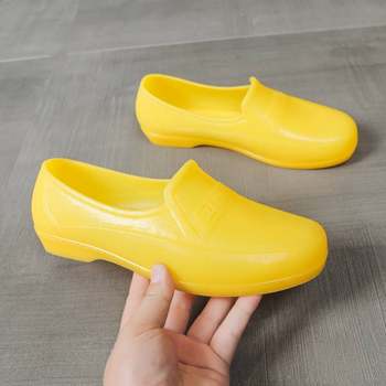 ເກີບຢາງພາລາ beef tendon rain boots soft rubber construction site water shoes waterproof non-slip low-cut men's yellow labor insurance construction shoes rubber