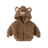 Детская флисовая куртка, детский пуховик с капюшоном, бархатное зимнее удерживающее тепло термобелье для мальчиков, увеличенная толщина, детская одежда