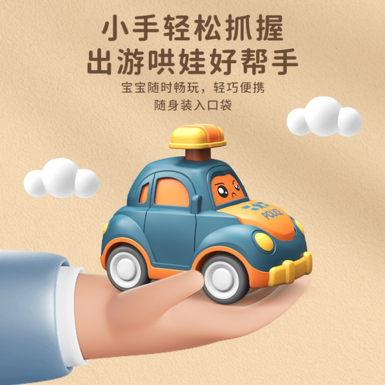 Children's press inertia toy bus pull back cartoon car educational baby toy car girl boy gift