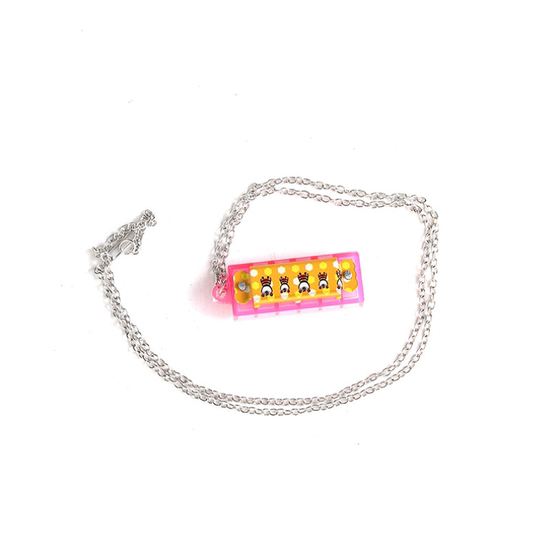 Children's mini harmonica 4-hole 4-tone harmonica necklace children's graduation season small gifts prizes kindergarten small gifts