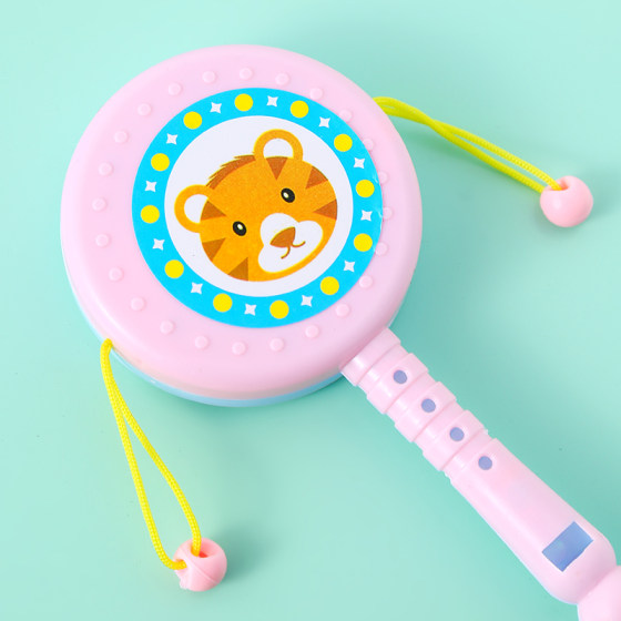 Hand drum baby cartoon plastic hand clap toddler rattle 1 to 3 years old baby early education toys children's gift