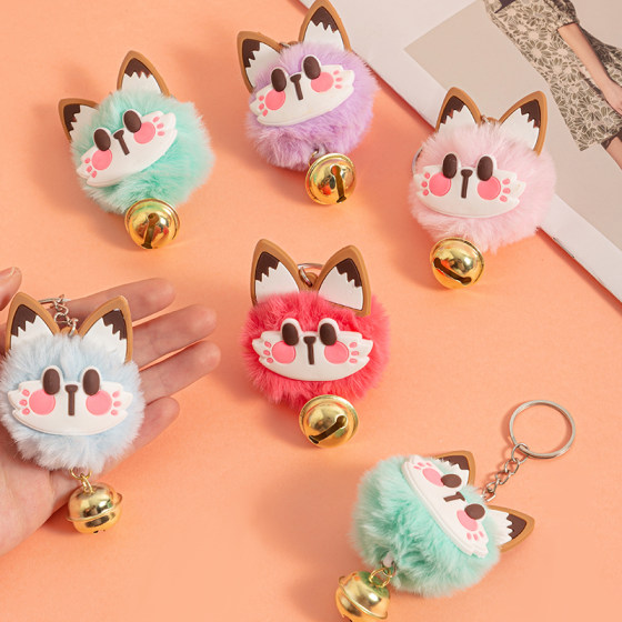 Bell Lucky Cat Plush Pendant Keychain Niche School Bag Best Friend Dormitory School Activity Doll Gift