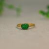Full green Burmese natural grade A jadeite Ruyi head ring