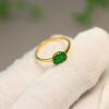 Full green Burmese natural grade A jadeite Ruyi head ring