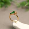 Ice full of green natural grade A jade butterfly ring