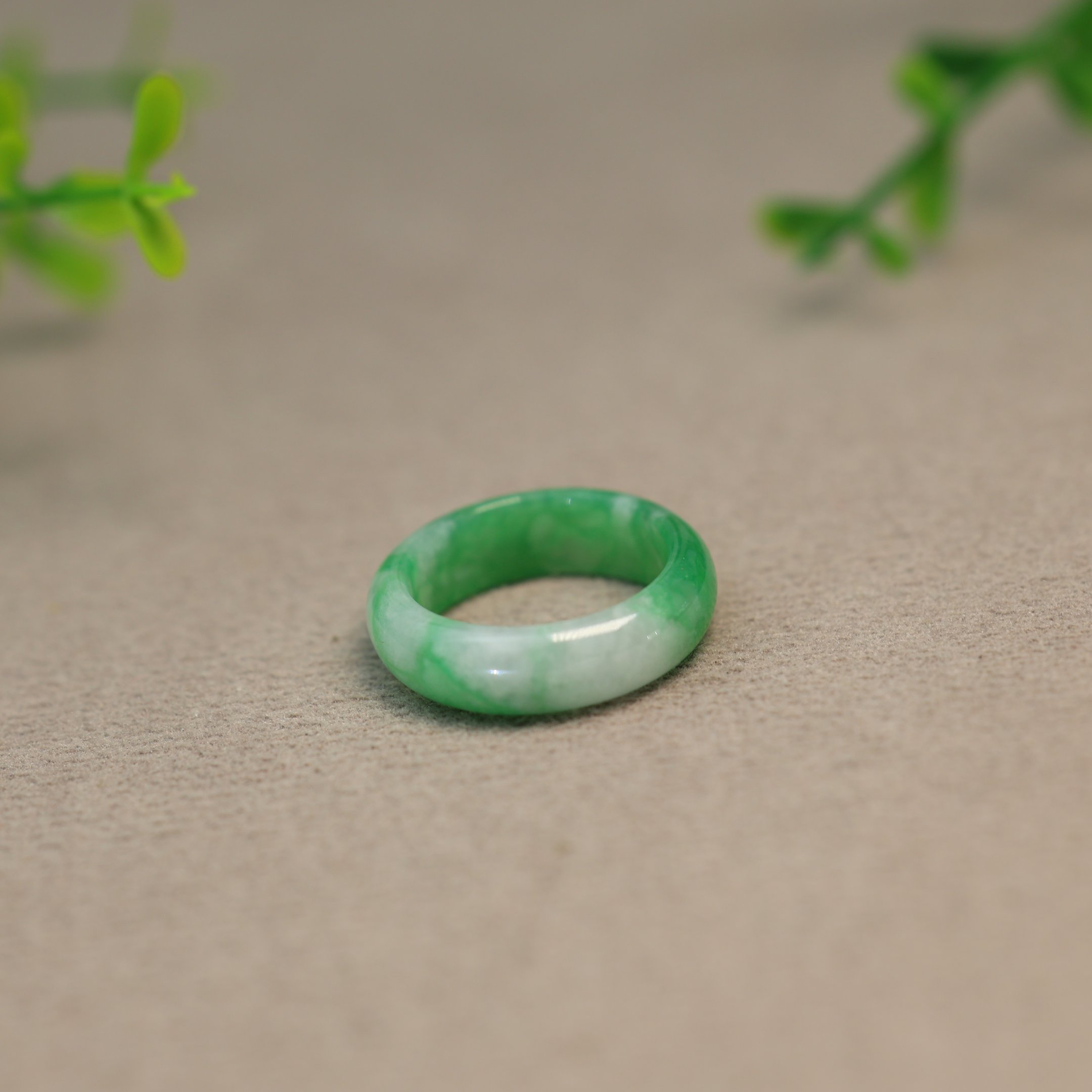 Ice green Myanmar natural grade A jadeite ring