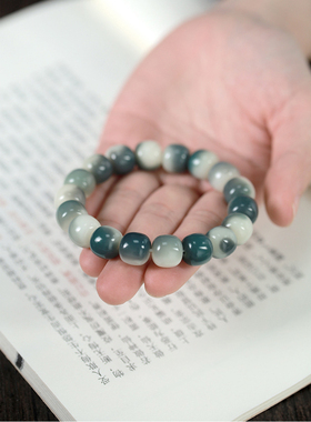 天然菩提根手串单圈桶珠手链饰品