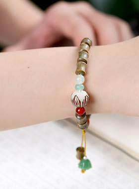 天然绿檀木手链女款手串