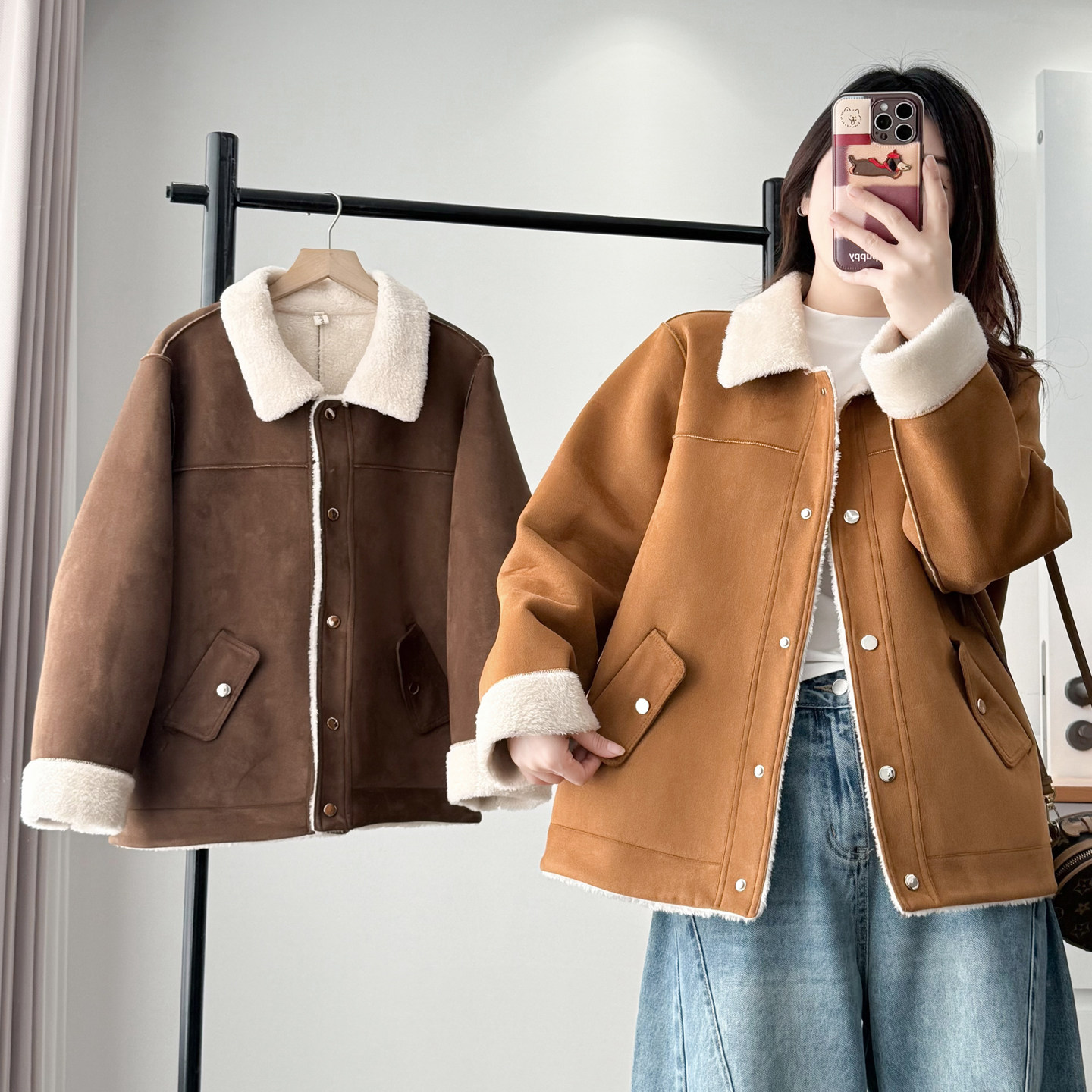 2025冬季新款加厚皮毛一体翻领外套200斤胖mm森系保暖休闲棉服女,淘宝优惠券,粉丝福利购,淘宝优惠卷