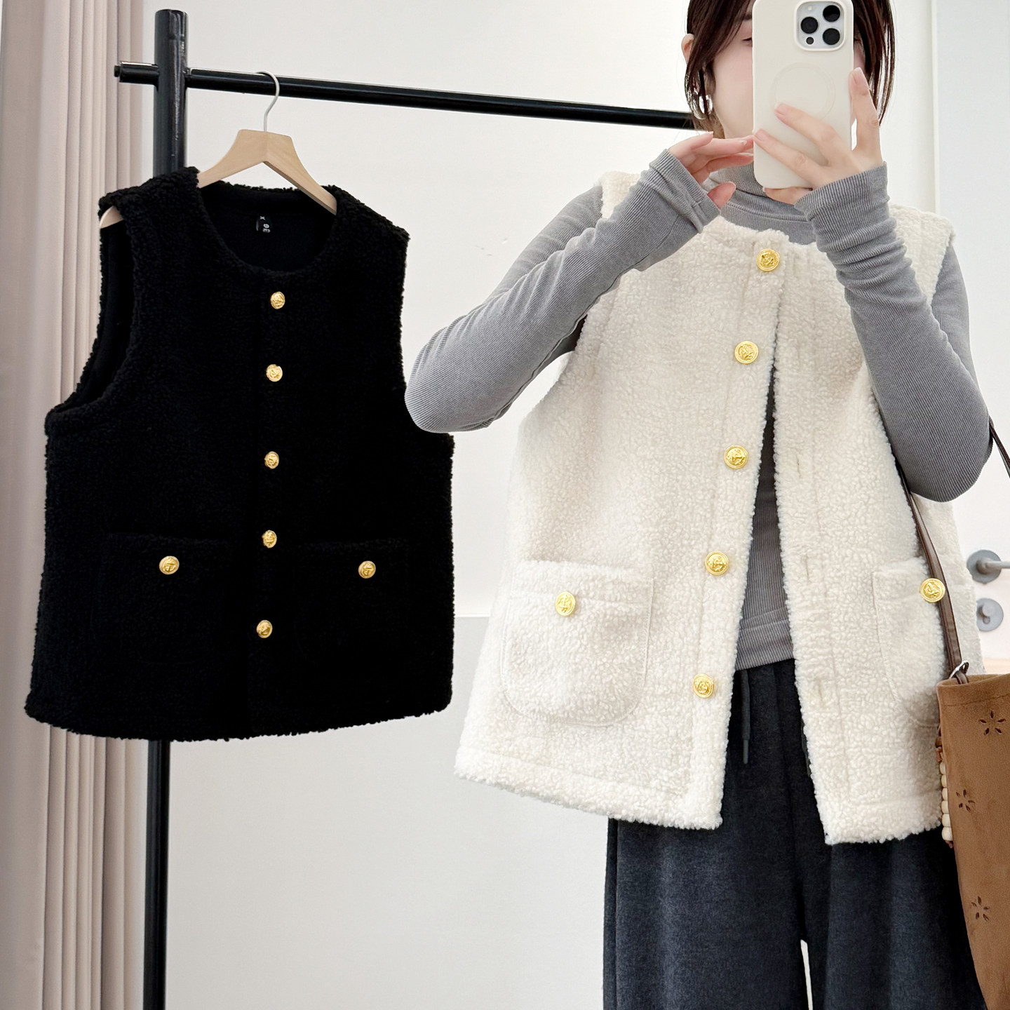 大码女装加厚保暖颗粒绒马甲甜美减龄胖mm小香风气质冬装坎肩外套,淘宝优惠券,粉丝福利购,淘宝优惠卷