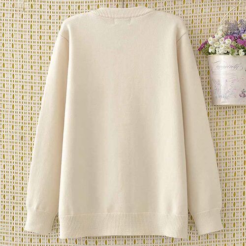 甜美舒适软糯长袖毛衣胖妹妹大码遮肚子针织开衫圆领百搭休闲外套 - 图0