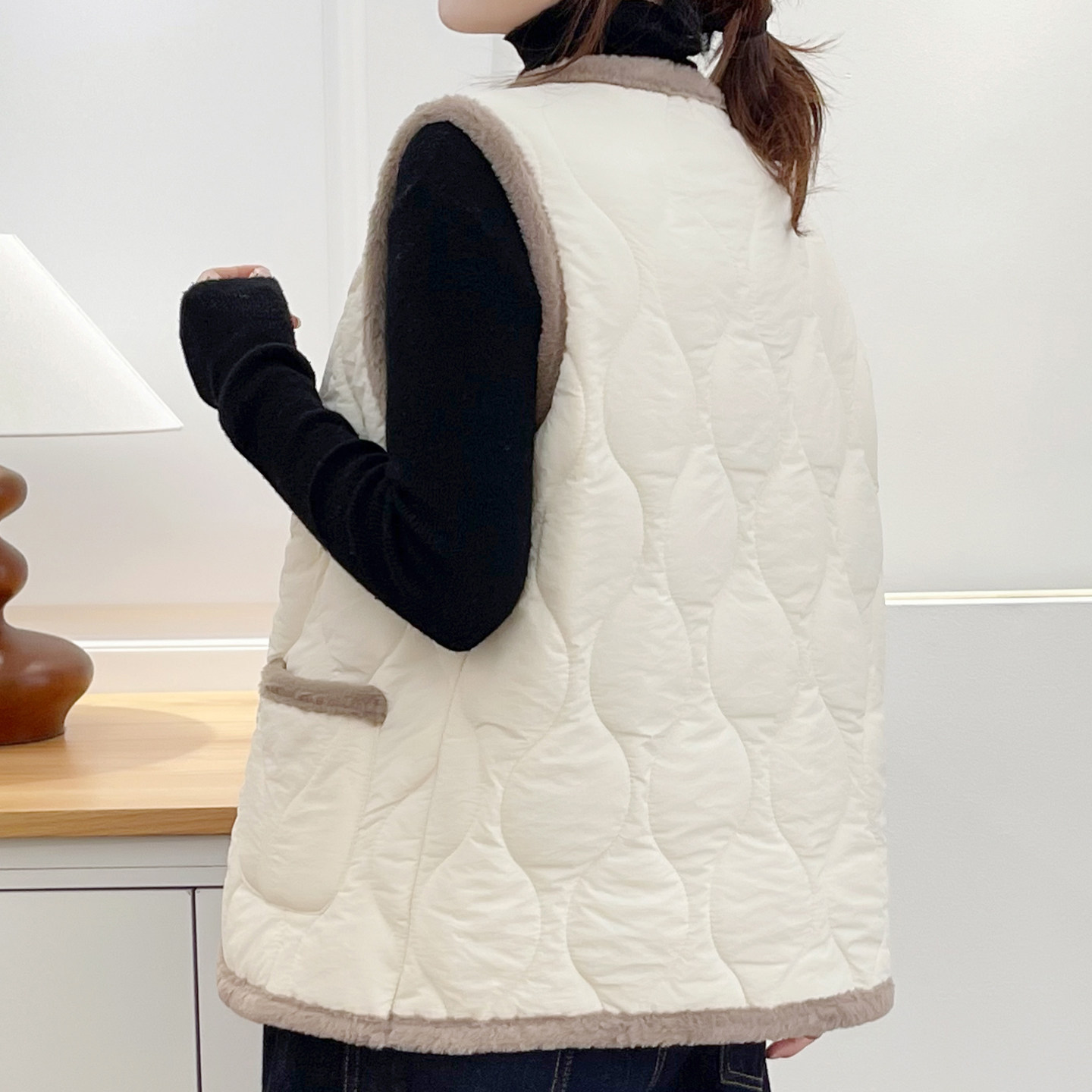 时尚洋气加绒保暖马甲胖mm无袖叠穿坎肩宽松遮肚子200斤大码女装,淘宝优惠券,粉丝福利购,淘宝优惠卷