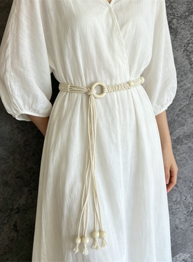 编织腰带女款配裙子串珠腰绳配饰