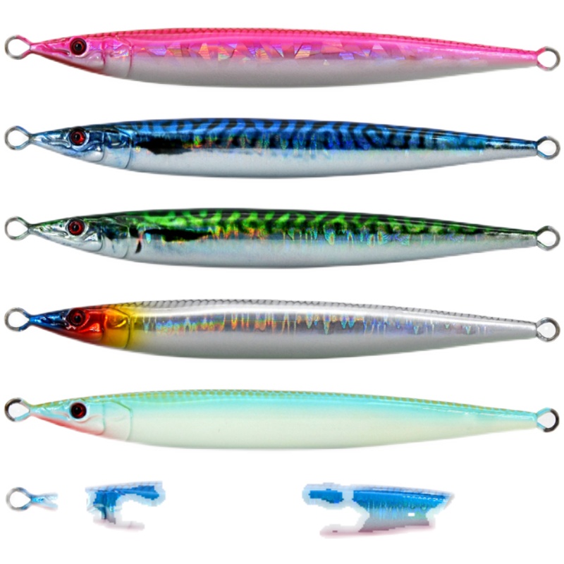 日本小杰克铁板饵夜光款海钓船钓马鲛黄鲣慢摇铁板饵60g80g面条鱼,淘宝优惠券,粉丝福利购,淘宝优惠卷