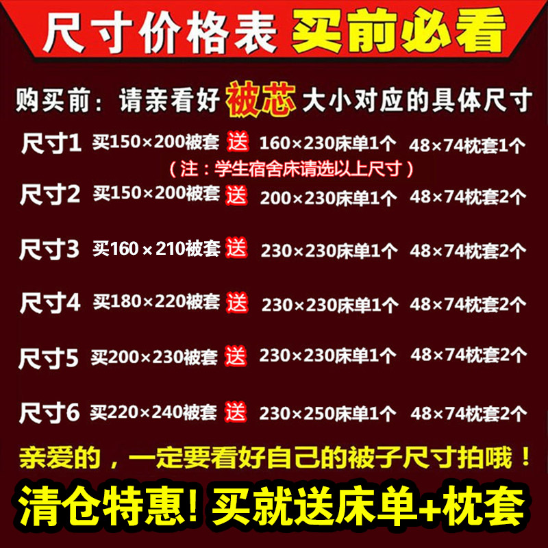 被套单件被罩纯棉四件全棉宿舍学生三件套单双人200x230m米床单套 - 图0