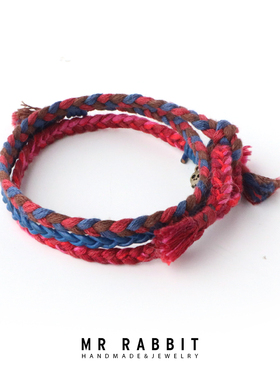 手工编织时尚情侣棉麻叠戴手绳