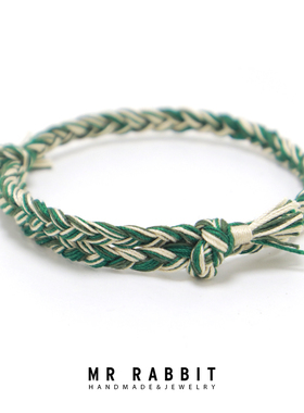 复古绿混色愿望情侣幸运手绳