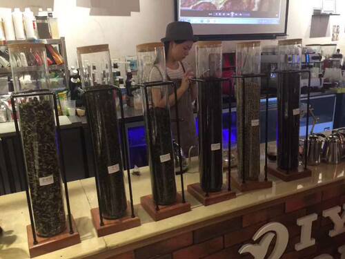 茶叶玻璃罐奶茶密封罐奶茶罐玻璃试管展示架吧台摆设用品 - 图0