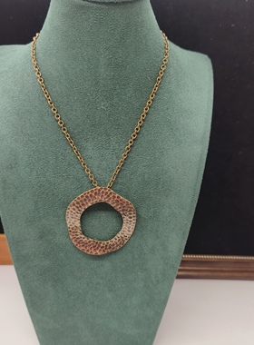 2C时尚流行饰品复古做旧孤品项链镶钻夸张流苏女神小姐姐百搭项链