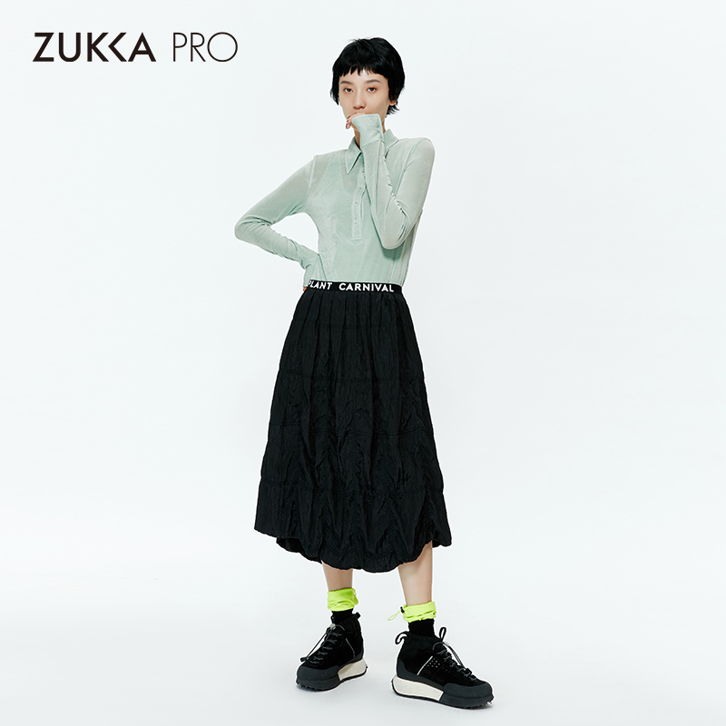 ZUKKA PRO卓卡女装专柜同款夏季新款修身显瘦针织衬衫简约时尚上-图1
