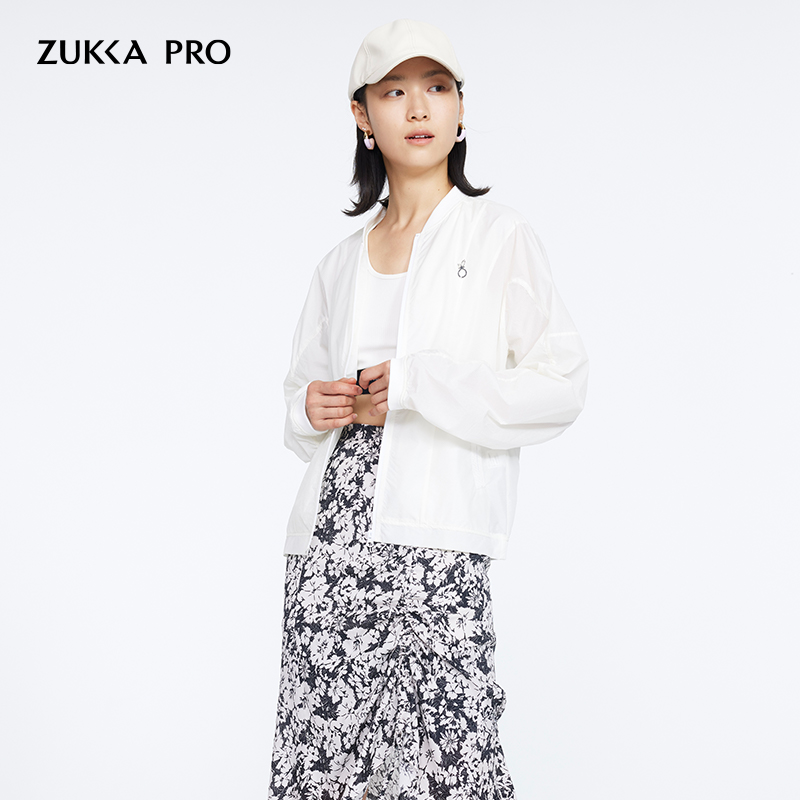 ZUKKA PRO卓卡夏季新款女士宽松休闲抽褶棒球款薄夹克外套-图0