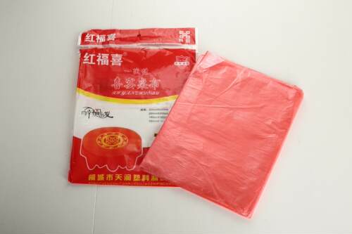一次性桌布加厚仿丝绸特厚塑料桌布白色红色加大圆桌方桌台布包邮 - 图2