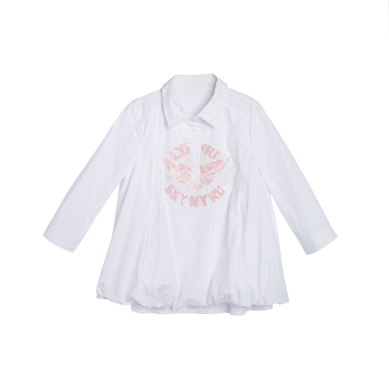 白色夏季七分袖洋气时尚百搭衬衫 乙好衬衫